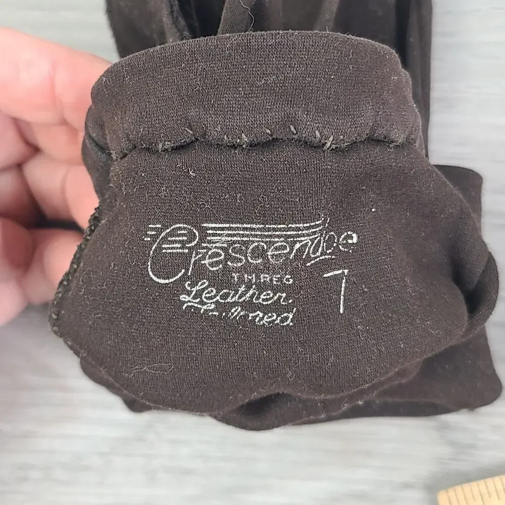 Crescendoe Women's Leather‎ Driving Gloves Size 7 Brown Black Bundle Vtg